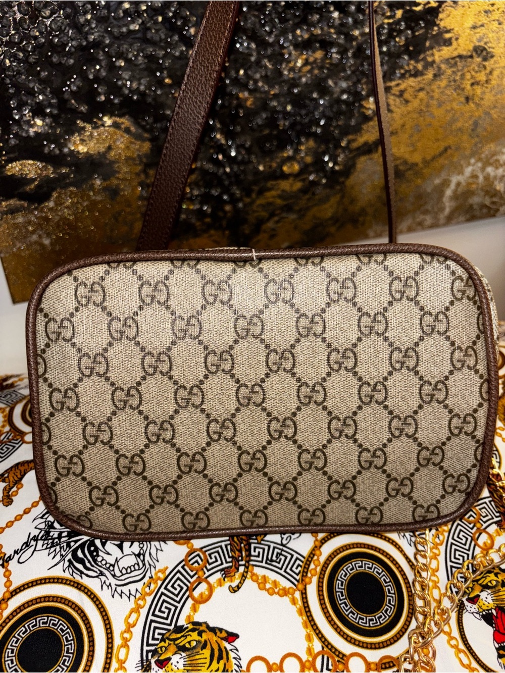 Brand New  !! Beige GG Monogram Frame-Top Shoulder Bag Read 👇 - Picture 8 of 8